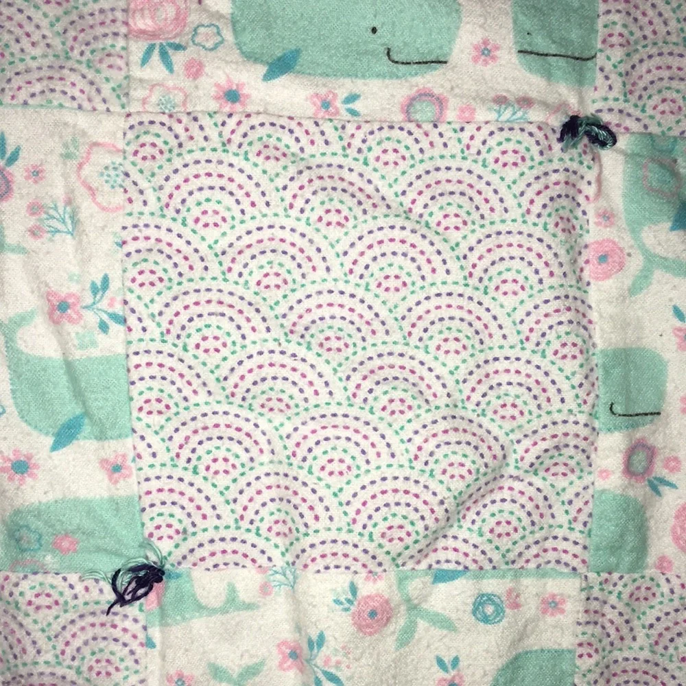 2 Handmade Quilted Baby Blankets